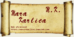 Mara Karlica vizit kartica